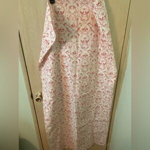 P Kaufmann Fabric Tablecloth Pink Toile with Chickens Rabbits Fox Goose 53” sq